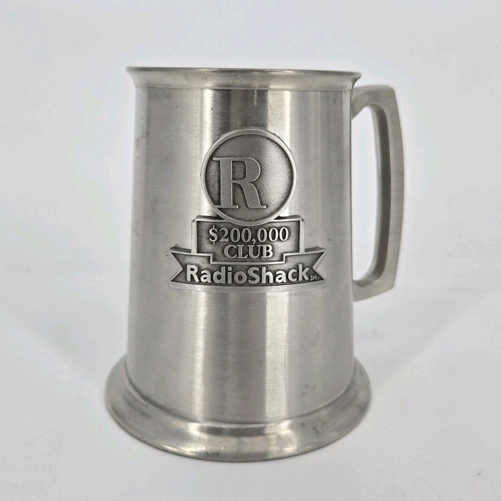 Radio Shack $200000 Club Pewter Tankard Glass Bottom Sheffield England Mug VTG